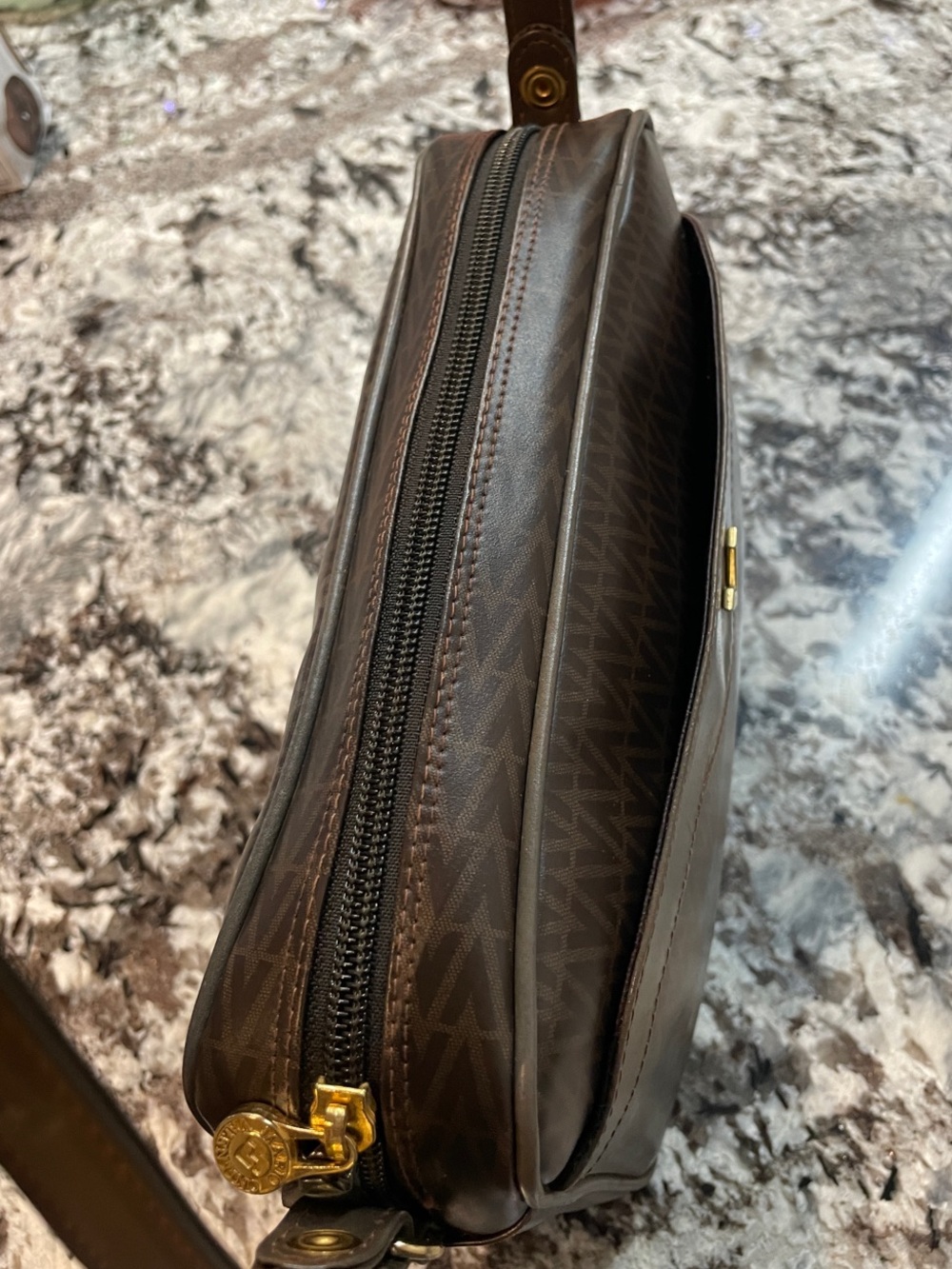 Mario Valentino Brown Monogrammed V-Logo Crossbody Bag - Picture 11 of 17